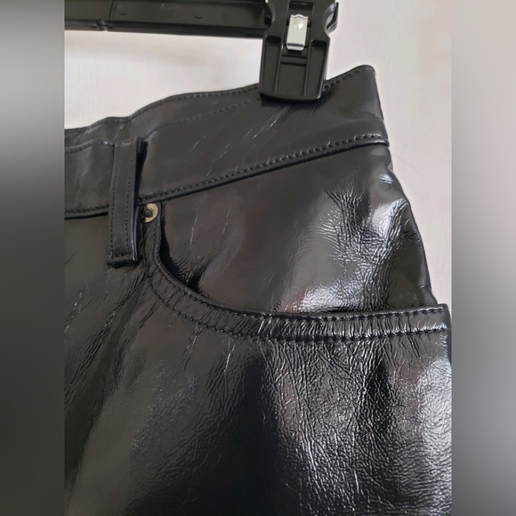 NWOT AGOLDE Recycled Leather 90s Pinch Waist Pants in Shadow Patent Size 30 - Picture 14 of 14